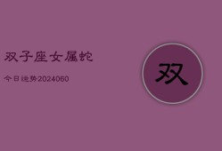 双子座女属蛇今日运势(20240610)