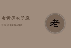 老黄历双子座今日运势(20240606)