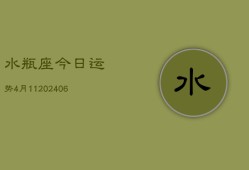 水瓶座今日运势4月11(7月20日)