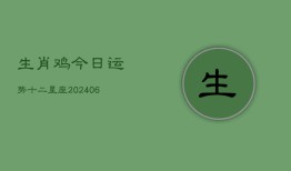 生肖鸡今日运势十二星座(20240613)