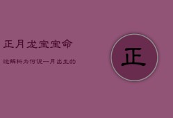 正月龙宝宝命运解析：为何说一月出生的属龙人挑战多？