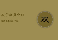 双子座男今日运势最准(20240607)