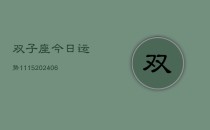 双子座今日运势1115(20240615)