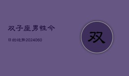 双子座男性今日的运势(20240606)